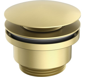 Válvula universal click Luxe con y sin rebosadero 1 1/4" Oro Cepillado